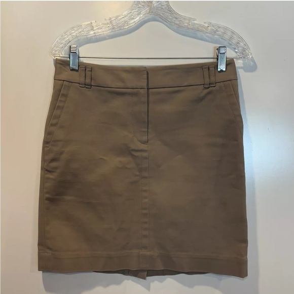 Ann Taylor‎ LOFT Khaki Stretch Straight Pencil Skirt Womens Size 4 (1223) - Picture 1 of 4